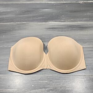 Calvin Klein Naked Glamour‎ Strapless Push-Up Bra 36DD QF5677 Beige